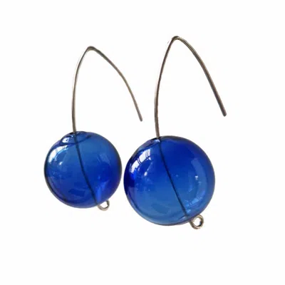 Laura Daili Women's Blue / Silver Midnight Berries - Blue Glass Bubble Earrings