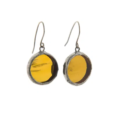 Laura Daili Women's Gold / Silver Full Moon Mirror Earrings