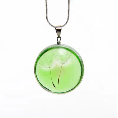 Laura Daili Women's Green / Silver A Wish – Green Glass Pendant