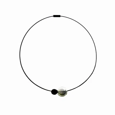 Laura Daili Women's Neutrals / Black Circle – Blown Glass Bubbles Necklace