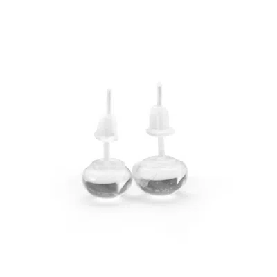 Laura Daili Women's Neutrals Dew Drops - Tiny Clear Glass Earrings