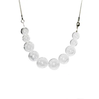 Laura Daili Women's Neutrals / Silver Classic Blown Glass Bubbles Necklace