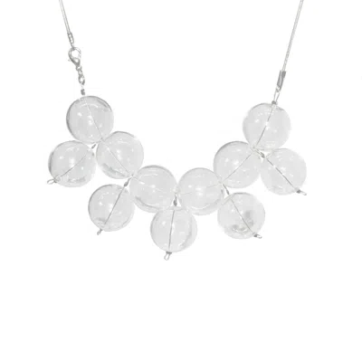 Laura Daili Women's Neutrals / Silver Royal – Blown Glass Bubbles Necklace