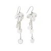 Laura Daili Women's Neutrals / Silver Whispers Of Rain – Long Cluster Earrings