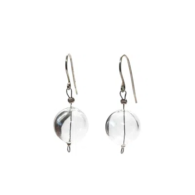 Laura Daili Women's Neutrals / Silver Winter Bubble Drops Earrings In Metallic