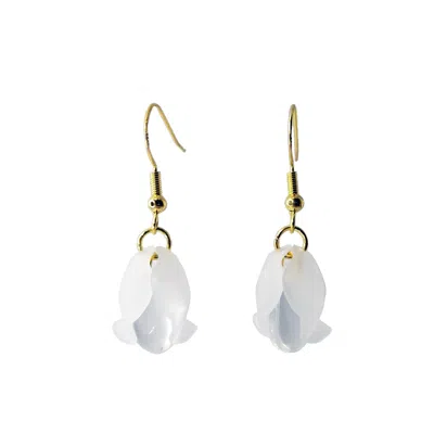 Laura Daili Women's Neutrals / White Lily Of The Valley Dewdrop Earrings In Multi