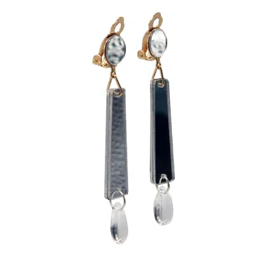 Laura Daili Women's Neutrals / White / Silver Luminous Geometry Earrings In Multi
