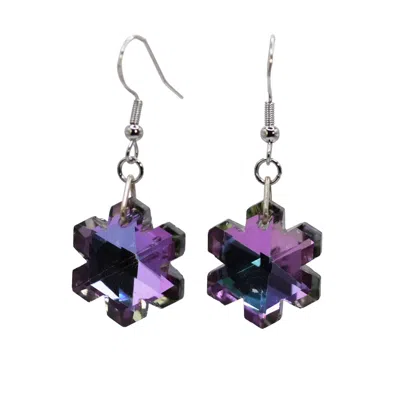 Laura Daili Women's Purple / Blue Violet Ice Snowflake Earrings In Purple/blue