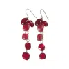Laura Daili Women's Red / Silver Ruby Light Glass Cluster Earrings In Multi
