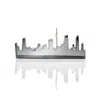 Laura Daili Women's Silver Cityscape Mirror Brooche — Urban Reflections In Silver