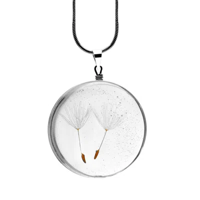 Laura Daili Women's Silver / Neutrals Glass Pendant A Wish
