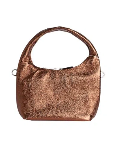 Laura Di Maggio Woman Handbag Bronze Size - Leather In Yellow