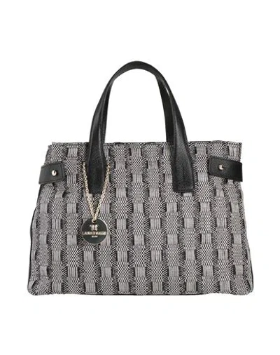 Laura Di Maggio Woman Handbag Grey Size - Natural Raffia, Calfskin In Gray