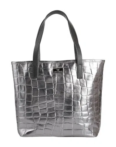 Laura Di Maggio Woman Handbag Gunmetal Size - Leather In Gray