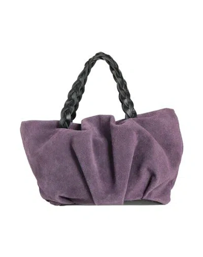 Laura Di Maggio Woman Handbag Plum Size - Leather In Purple