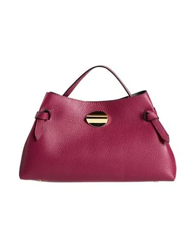 Laura Di Maggio Woman Handbag Plum Size - Leather In Purple