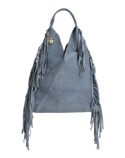 Laura Di Maggio Woman Handbag Slate Blue Size - Leather