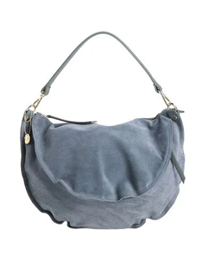 Laura Di Maggio Woman Handbag Slate Blue Size - Leather