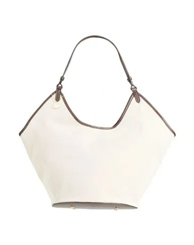Laura Di Maggio Woman Shoulder Bag Beige Size - Leather, Textile Fibers In Sand
