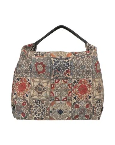 Laura Di Maggio Woman Shoulder Bag Beige Size - Textile Fibers, Leather