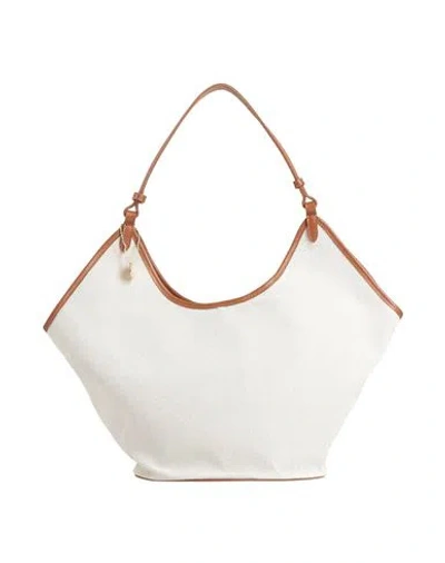 Laura Di Maggio Woman Shoulder Bag Beige Size - Leather, Textile Fibers In Sand