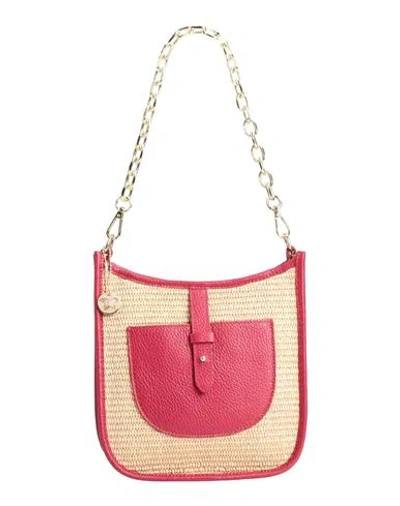 Laura Di Maggio Woman Shoulder Bag Burgundy Size - Leather, Textile Fibers In Red