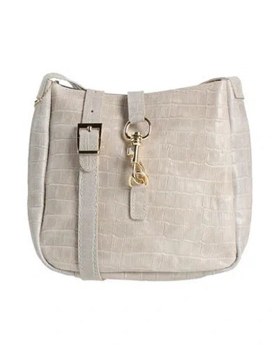 Laura Di Maggio Woman Shoulder Bag Light Grey Size - Leather