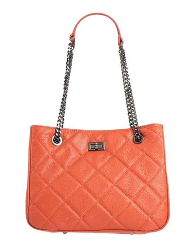 Laura Di Maggio Woman Shoulder Bag Orange Size - Leather