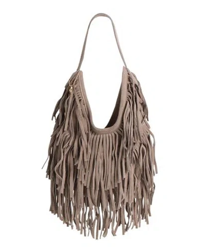 Laura Di Maggio Woman Shoulder Bag Taupe Size - Leather In Gray