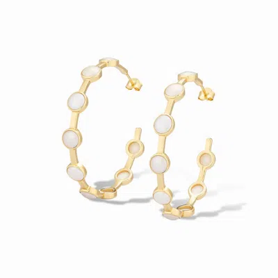 Laura Foote Women's Ecky Hoop Earrings In Pearl