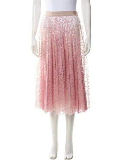 Pre-owned Laura Garcia Collection Grosgrain Trim Midi Length Skirt In Pink