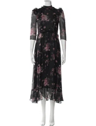 Pre-owned Laura Garcia Collection Silk Long Dress In Black