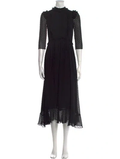 Pre-owned Laura Garcia Collection Silk Long Dress In Black