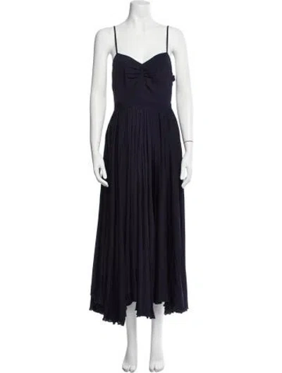 Pre-owned Laura Garcia Collection Square Neckline Long Dress In Blue