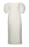 Laura Garcia Eliza Off-the-shoulder Linen Midi Dress In White