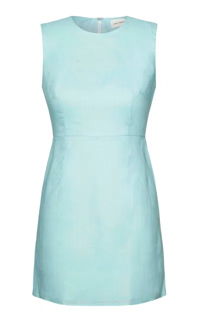 Laura Garcia Georgie Sleeveless Linen Mini Dress In Blue