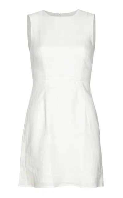 Laura Garcia Georgie Sleeveless Linen Mini Dress In White