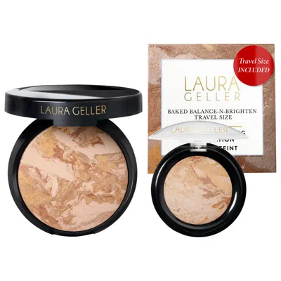 Laura Geller Balance And Brighten Color Correcting Baked Powder Foundation, Full Size + Deluxe Mini Medium 0.32 O