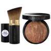 Laura Geller Balance And Brighten Color Correcting Baked Powder Foundation + Kabuki Brush Deep 0.32 Oz/9 G