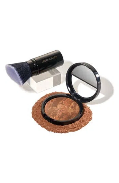 Laura Geller Beauty Baked Balance-n-brighten Color Correcting Foundation + Kabuki Brush Set