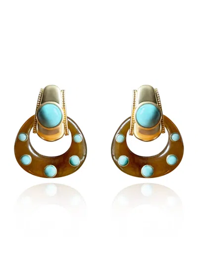 Laura Gray Women's Brown Becca Doorknocker Earrings