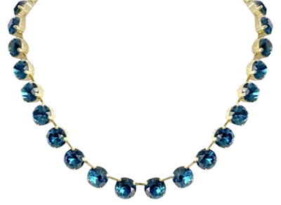 Laura Gray Women's Dark Blue Crystal Riviera Necklace