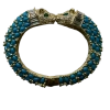 Laura Gray Women's Dark Blue Turquoise Double Headed Panther Bracelet