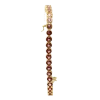 Laura Gray Women's Delicate Pink Crystal Bezel Gold Tennis Bracelet