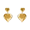 Laura Gray Women's Double Gold Puffed Heart Post Earrings