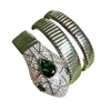 Laura Gray Women's Emerald Sterling Silver Wrap Snake Bracelet