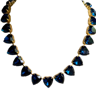 Laura Gray Women's Grace Dark Blue Heart Necklace
