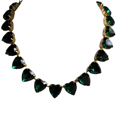 Laura Gray Women's Grace Emerald Green Heart Necklace