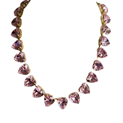 Laura Gray Women's Grace Pink Heart Necklace