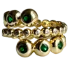 Laura Gray Women's Green Gilt Sterling Bezel Emerald Crystal Ring